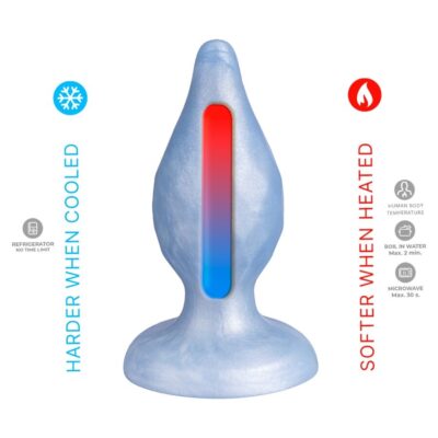 Silexd - diamond plug anal fantasy de silicone líquido termoreativo azul perolado 9,2 cm silexd caliente. Pt