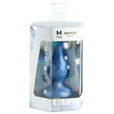 Silexd - diamond plug anal fantasy de silicone líquido termoreativo azul perolado 9,2 cm silexd caliente. Pt