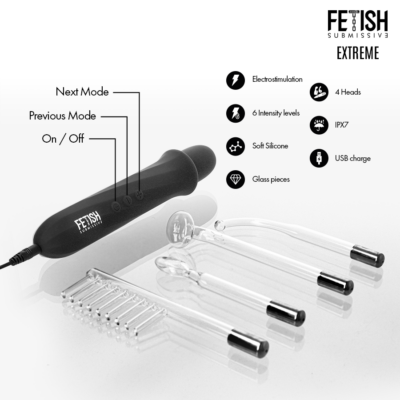 Fetish submissive - high frequency electrostimulation wand fetish submissive extreme caliente. Pt