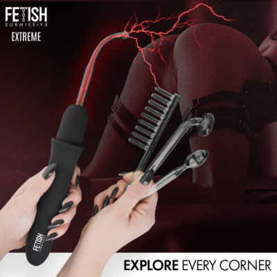 Fetish submissive - high frequency electrostimulation wand fetish submissive extreme caliente. Pt