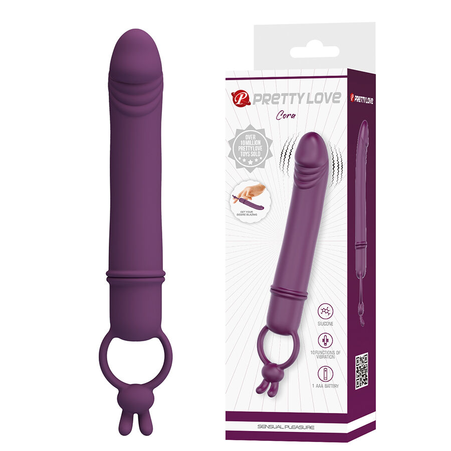 PRETTY LOVE - CORA VIBRADOR EM FORMATO DE PÊNIS COM ANEL DE RESISTÊNCIA 1 Pretty love - cora vibrador em formato de pênis com anel de resistência