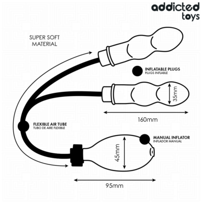 ADDICTED TOYS - PLUG ANAL DOBLE INFLABLE MODELO 3 10 Addicted toys - inflatable double butt plug model 3 addicted toys caliente. Pt