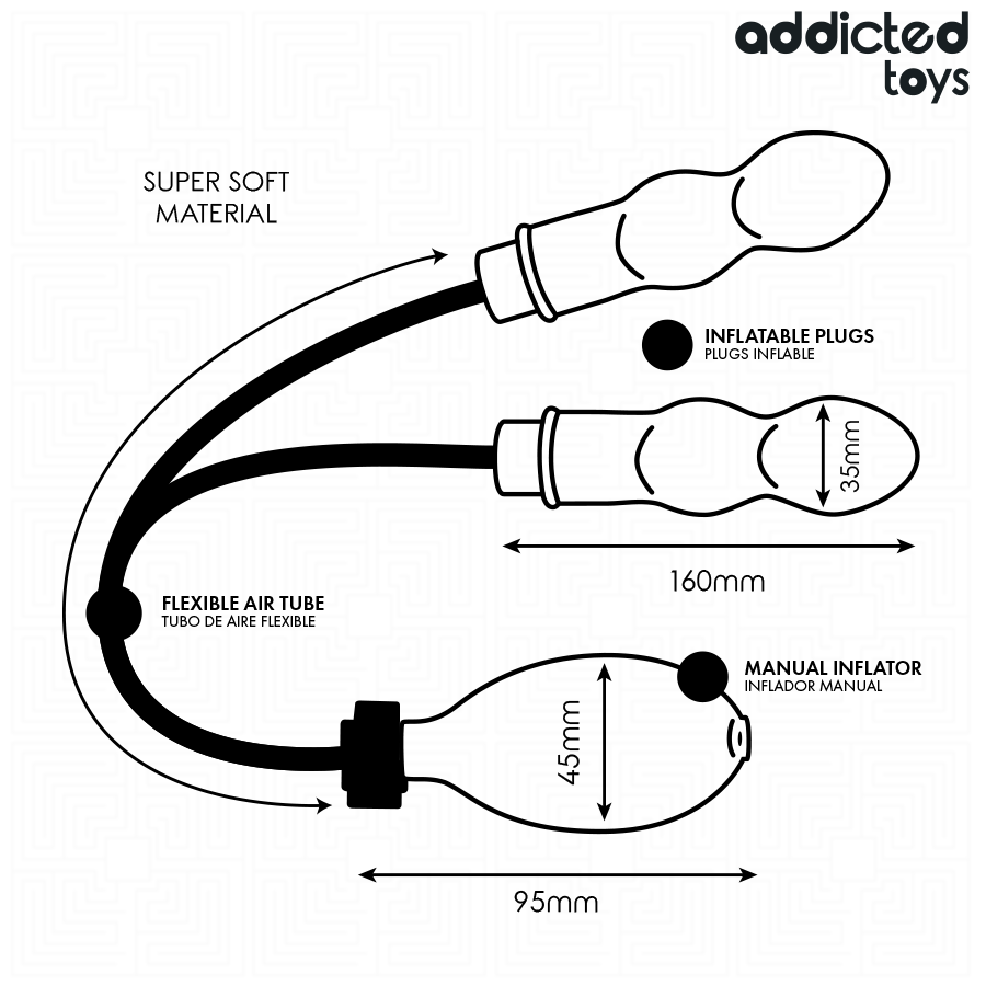 ADDICTED TOYS - PLUG ANAL DOBLE INFLABLE MODELO 3 4 Addicted toys - plug anal doble inflable modelo 3 - image 4