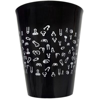 DIABLO PICANTE - COPO PRETO 500 ML COM PÊNIS BRANCOS