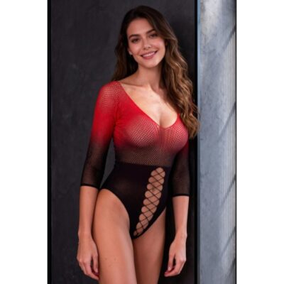 Alternative view of PASSION - BS118 MEIA-CALÇA DE MALHA PRETA E VERMELHA