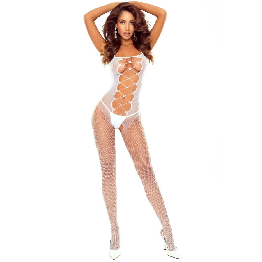 PASSION - BS124 MEIA-CALÇA BRANCA COM RENDA 1 Passion - bs124 meia-calça branca com renda