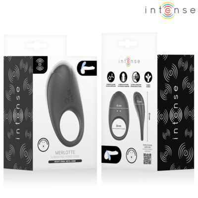 INTENSE - MERLOTTE ANILLO VIBRADOR CON ESTIMULACIÓN DE CLÍTORIS NEGRO 17 Intense - merlotte vibrating penis ring with clitoris stimulation black intense for him caliente. Pt
