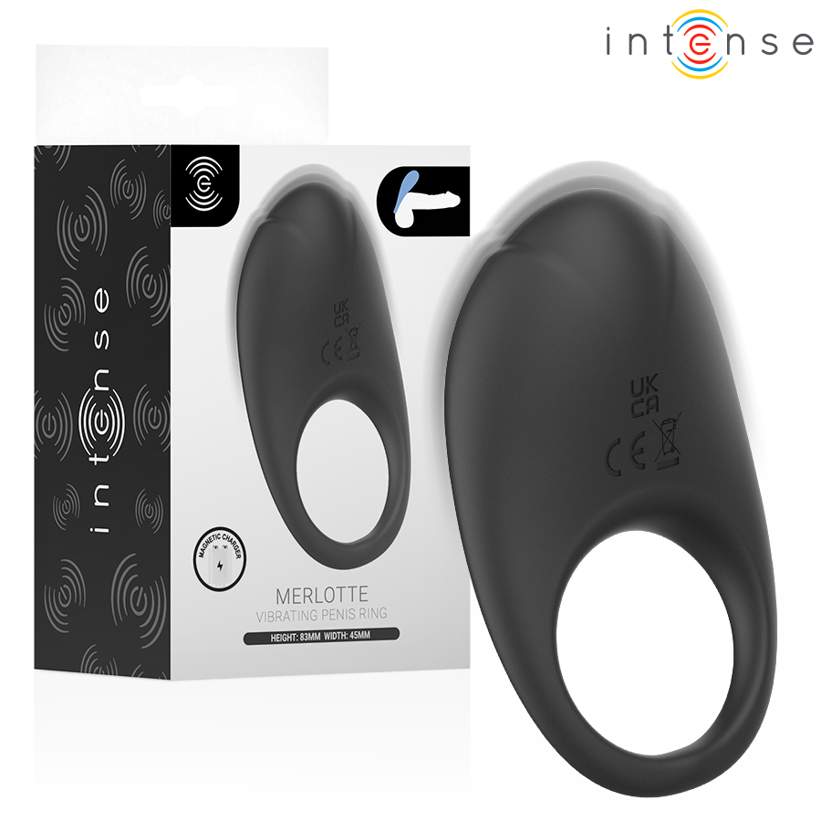 INTENSE - MERLOTTE ANILLO VIBRADOR CON ESTIMULACIÓN DE CLÍTORIS NEGRO 1 Intense - merlotte anillo vibrador con estimulación de clítoris negro