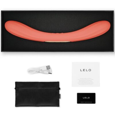 Lelo - boomerang vibrador de ponta dupla vermelho coral lelo caliente. Pt