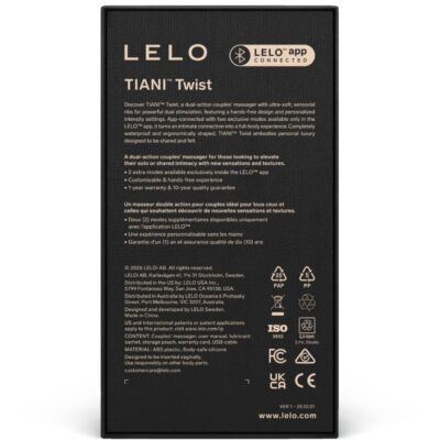 Lelo - tiani vibrador para casais twist rosa claro lelo caliente. Pt