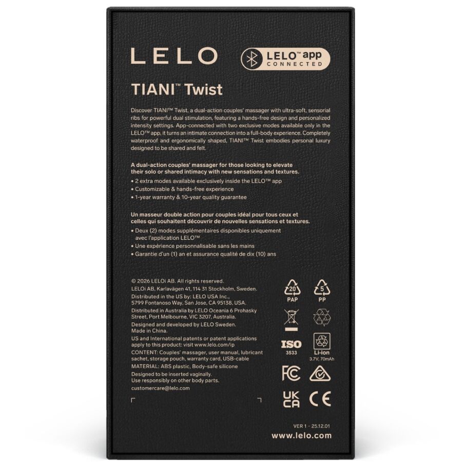 LELO - TIANI TWIST ESPUMA VIBRADORA PARA CASAIS 4 Lelo - tiani twist espuma vibradora para casais - image 4