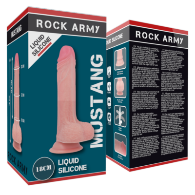 Rockarmy - arnês + silicone líquido premium mustang realista 18 cm -o- 4. 14 cm rock army caliente. Pt