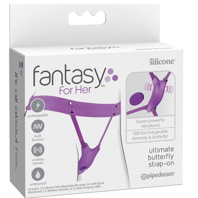 FANTASY FOR HER - ARNÊS DE BORBOLETA VIBRANTE, CONTROLE REMOTO RECARREGÁVEL E VIOLETA 5 Fantasy for her - arnês de borboleta vibrante, controle remoto recarregável e violeta - image 5