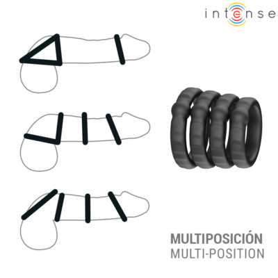 INTENSE - MICHIEL CONJUNTO DE 4 ANÉIS PENIANOS MODELO 10 8 Intense - michiel conjunto de 4 anéis penianos modelo 10 intense for him caliente. Pt
