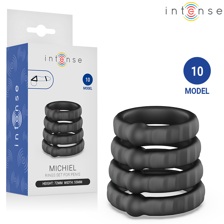 INTENSE - MICHIEL CONJUNTO DE 4 ANÉIS PENIANOS MODELO 10 1 Intense - michiel conjunto de 4 anéis penianos modelo 10
