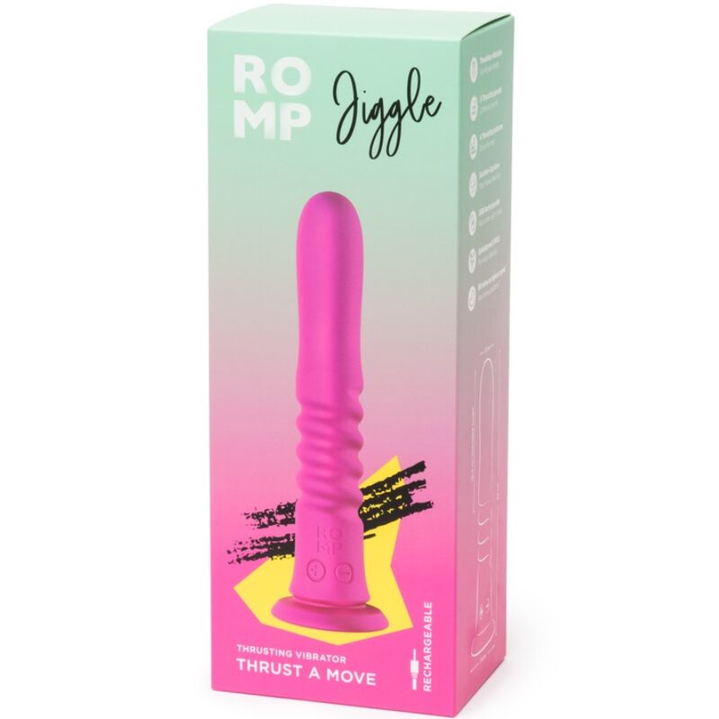ROMP - JIGGLE VIBRADOR COM MOVIMENTOS PARA CIMA E PARA BAIXO COM VENTOSA ROSA 8 Romp - jiggle vibrador com movimentos para cima e para baixo com ventosa rosa - image 8