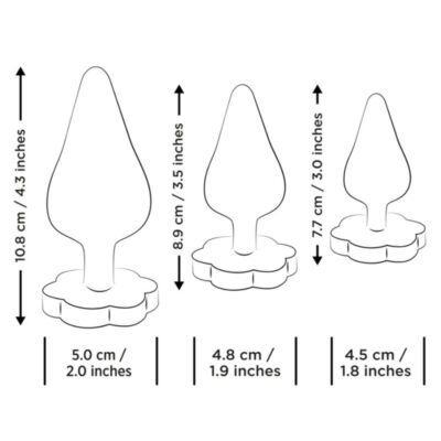 ROMP - KIT DE TREINAMENTO ANAL LUSTER P/M/G COM BASE EM FORMATO DE FLOR 15 Romp - kit de treinamento anal luster p/m/g com base em formato de flor romp caliente. Pt