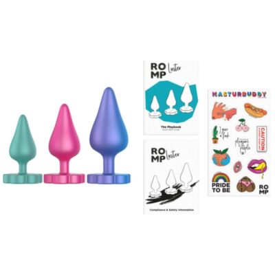 ROMP - KIT DE TREINAMENTO ANAL LUSTER P/M/G COM BASE EM FORMATO DE FLOR 17 Romp - kit de treinamento anal luster p/m/g com base em formato de flor romp caliente. Pt