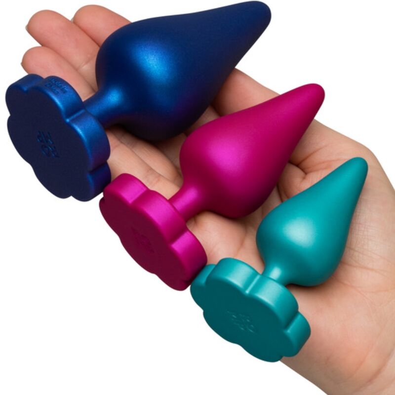 ROMP - KIT DE TREINAMENTO ANAL LUSTER P/M/G COM BASE EM FORMATO DE FLOR 2 Romp - kit de treinamento anal luster p/m/g com base em formato de flor - image 2