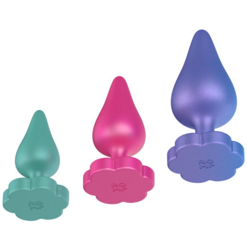 ROMP - KIT DE TREINAMENTO ANAL LUSTER P/M/G COM BASE EM FORMATO DE FLOR 5 Romp - kit de treinamento anal luster p/m/g com base em formato de flor - image 5