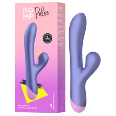 ROMP - PULSE RABBIT VIBRADOR DUPLO PARA PONTO G AZUL ELÉTRICO 23 Romp - pulse rabbit vibrador duplo para ponto g azul elétrico romp caliente. Pt
