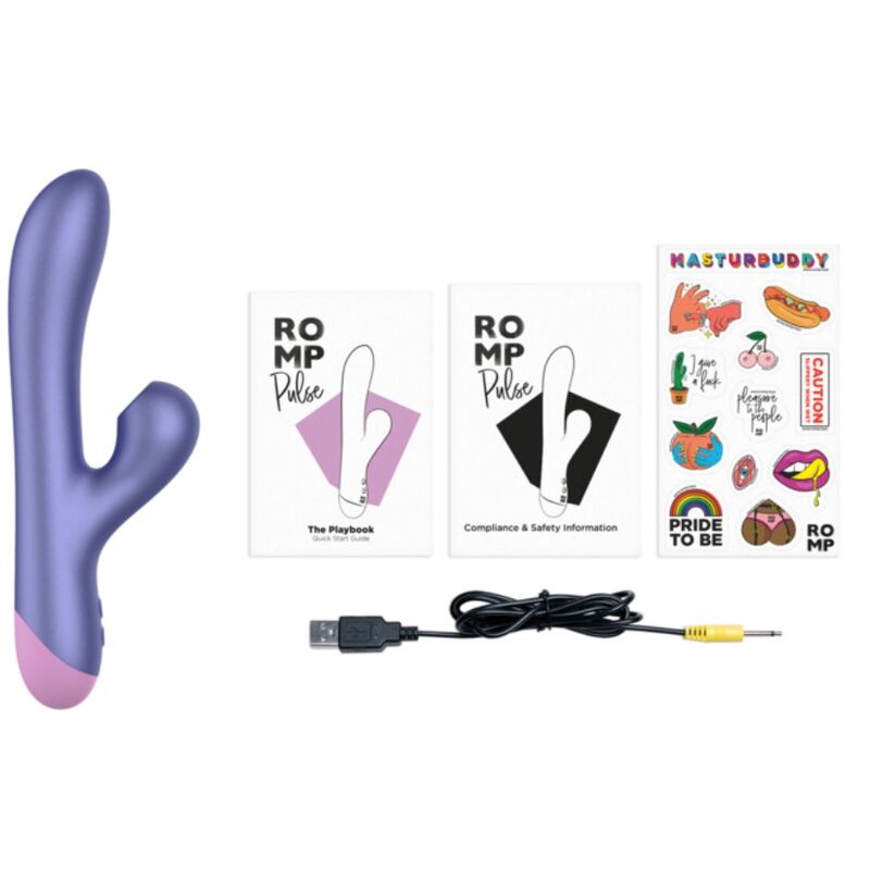 ROMP - PULSE RABBIT VIBRADOR DUPLO PARA PONTO G AZUL ELÉTRICO 3 Romp - pulse rabbit vibrador duplo para ponto g azul elétrico - image 3
