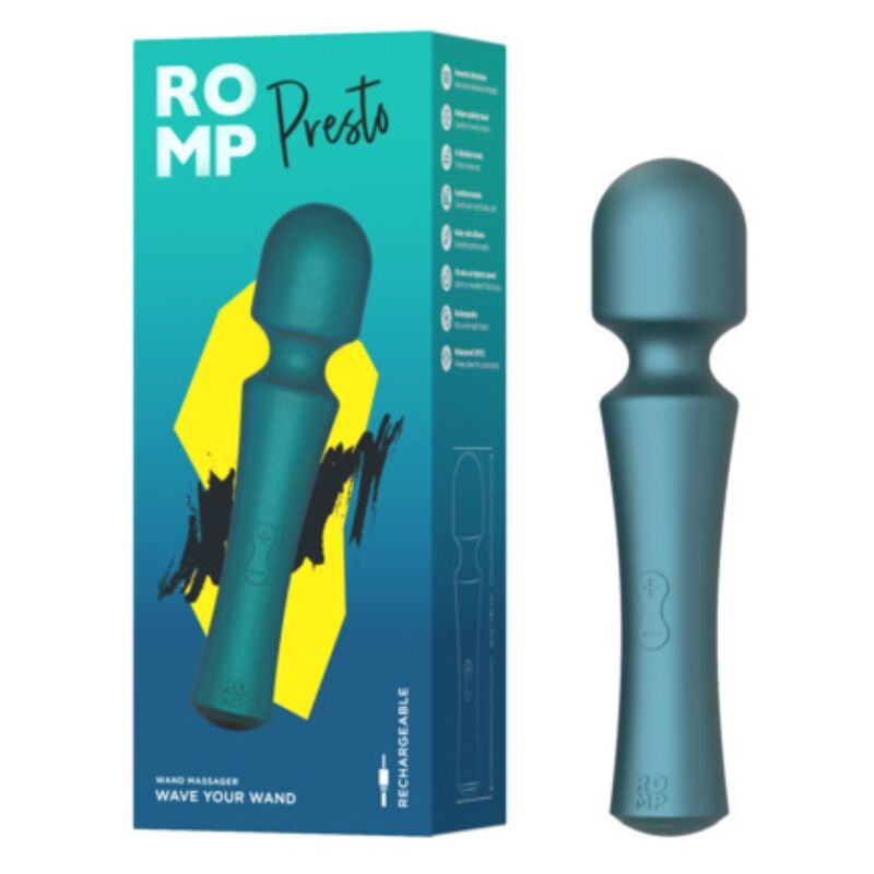ROMP - PRESTO MINI WAND VIBRATOR COM CABEÇA FLEXÍVEL VERDE 6 Romp - presto mini wand vibrator com cabeça flexível verde - image 6
