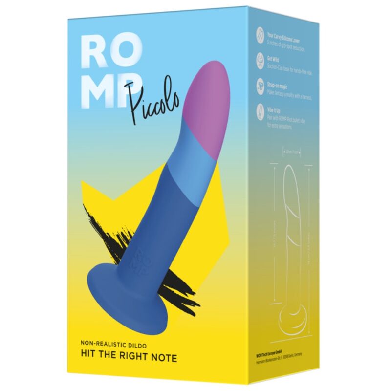 ROMP - PICCOLO DILDO DE SILICONE COM VENTOSA TRICOLORIDA 14 CM 6 Romp - piccolo dildo de silicone com ventosa tricolorida 14 cm - image 6