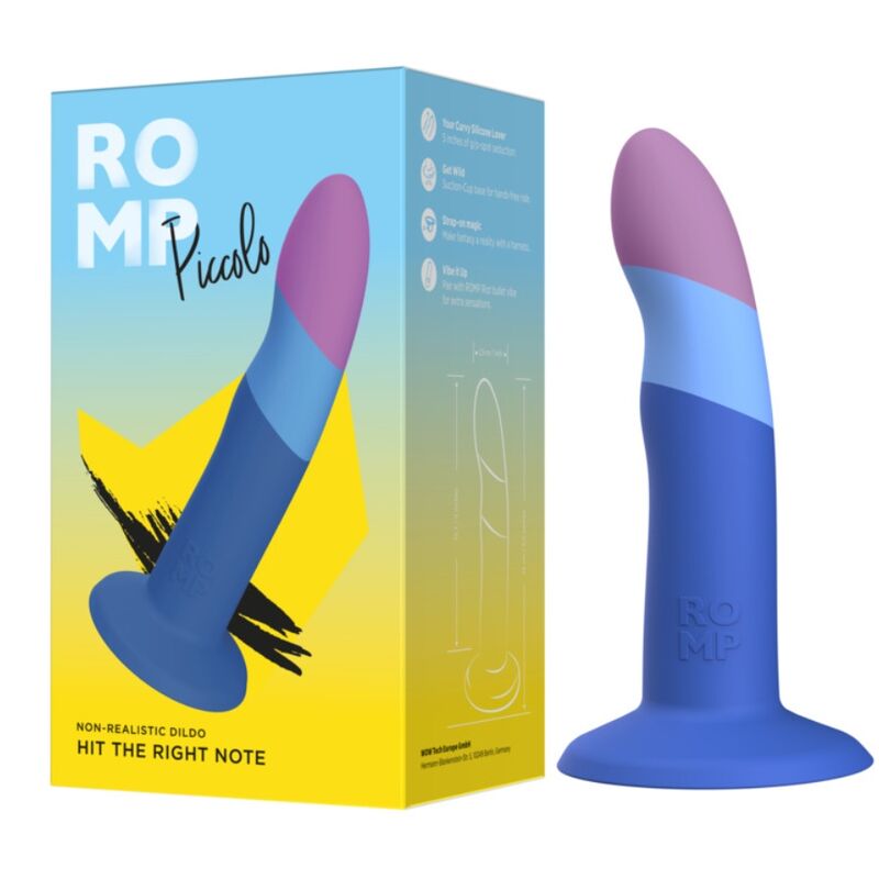 ROMP - PICCOLO DILDO DE SILICONE COM VENTOSA TRICOLORIDA 14 CM 5 Romp - piccolo dildo de silicone com ventosa tricolorida 14 cm - image 5
