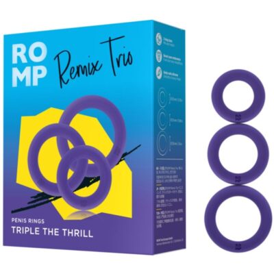 Romp - remix trio conjunto de 3 anéis penianos de silicone roxos romp caliente. Pt
