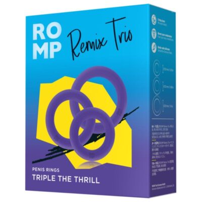 Romp - remix trio conjunto de 3 anéis penianos de silicone roxos romp caliente. Pt