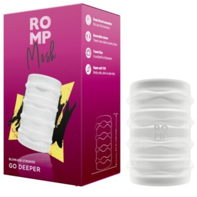 ROMP - MOSH MASTURBADOR MASCULINO TRANSPARENTE COM BAINHA REVERSÍVEL DE 6 CM 14 Romp - mosh masturbador masculino transparente com bainha reversível de 6 cm romp caliente. Pt