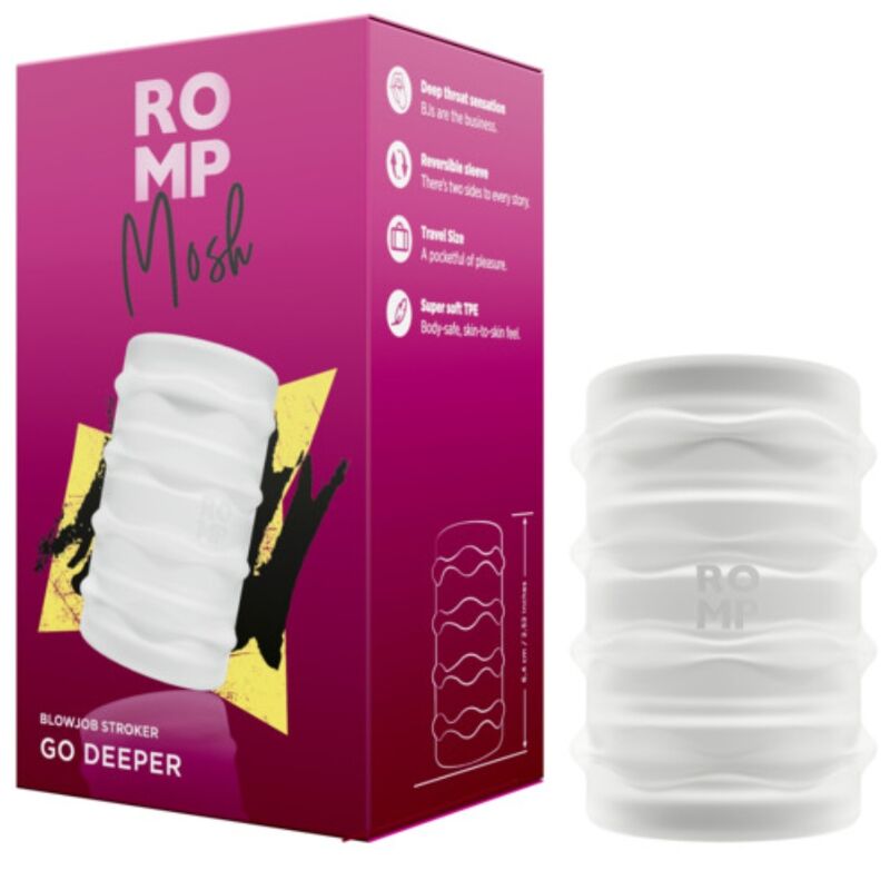 ROMP - MOSH MASTURBADOR MASCULINO TRANSPARENTE COM BAINHA REVERSÍVEL DE 6 CM 3 Romp - mosh masturbador masculino transparente com bainha reversível de 6 cm - image 3