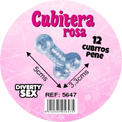 DIABLO PICANTE - 12 PÊNIS DE SILICONE DURO PENDURADOS EM BALDE DE GELO ROSA