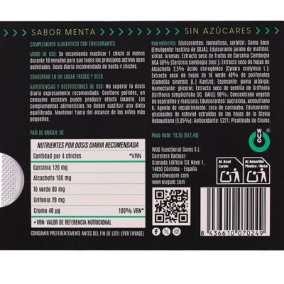 WUG DIET - GOMA DE HORTELÃ FUNCIONAL SEM AÇÚCAR, EM CARTELA COM 8 UNIDADES 7 Wug diet - goma de hortelã funcional sem açúcar, em cartela com 8 unidades wug gum caliente. Pt