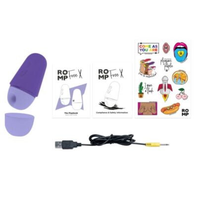 Romp - free x estimulador clitoriano com tampa, 10 níveis, recarregável, roxo romp caliente. Pt
