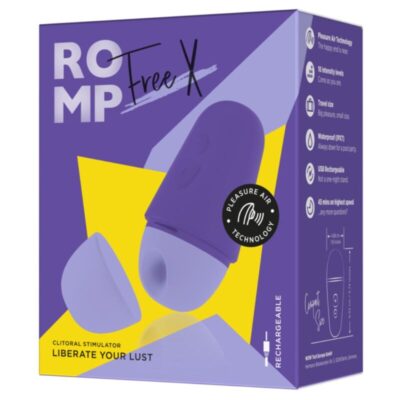 Romp - free x estimulador clitoriano com tampa, 10 níveis, recarregável, roxo romp caliente. Pt