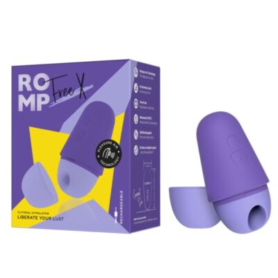 Romp - free x estimulador clitoriano com tampa, 10 níveis, recarregável, roxo romp caliente. Pt