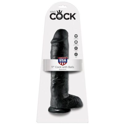 Alternative view of KING COCK - 11 DILDO PRETO COM BOLAS 28 CM