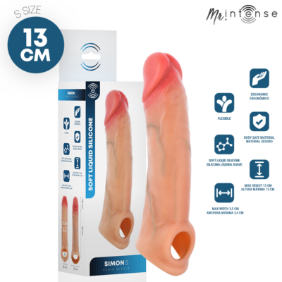 MR INTENSE - CAPA DE SILICONE PARA PÊNIS SIMON S 13 CM -Ø- 4 CM