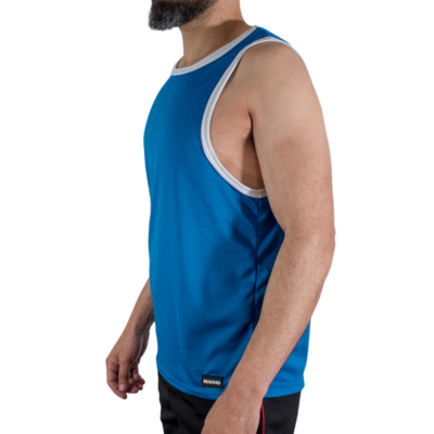 Alternative view of MACHO - CMV002 CAMISETA AZUL DE GINÁSTICA TAMANHO L/XL