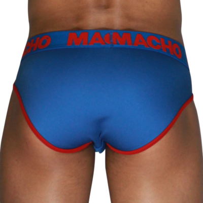 Macho - mch005 slip clássico azul + vermelho s - image 3
