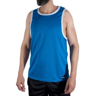 MACHO - CMV002 CAMISETA AZUL DE GINÁSTICA TAMANHO S/M
