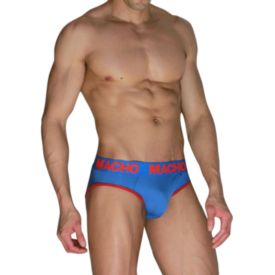 MACHO - MCH005 SLIP CLÁSSICO AZUL + VERMELHO L