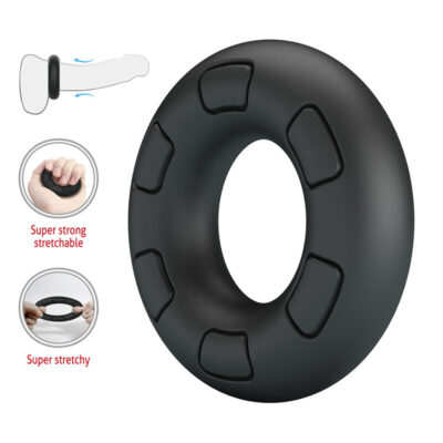 Crazy bull - anel peniano de silicone super macio bertram preto crazy bull caliente. Pt