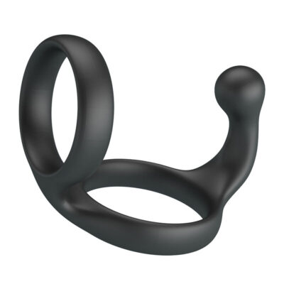CRAZY BULL - ANEL DUPLO FLORIAN PARA PÊNIS E TESTÍCULOS PRETO