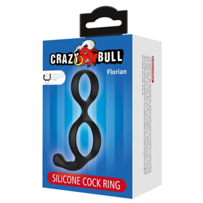 Crazy bull - anel duplo para pênis e testículos florian preto crazy bull caliente. Pt
