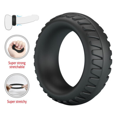 Crazy bull - anel peniano de silicone texturizado merritt preto crazy bull caliente. Pt