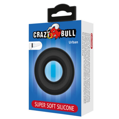 Crazy bull - anel peniano de silicone super macio urbano preto crazy bull caliente. Pt