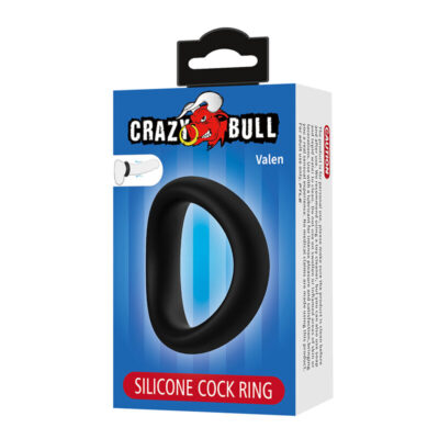 Crazy bull - anel peniano ergonômico de silicone valen preto crazy bull caliente. Pt